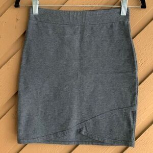 Talula Aritzia Grey Cotton Mini Pencil Skirt